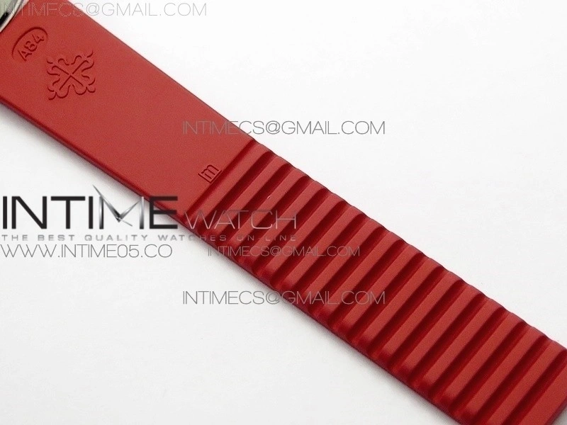Aquanaut 5067A SS PPF 1:1 Best Edition Red Textured Dial on Red Rubber Strap AE23