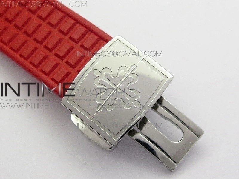Aquanaut 5067A SS PPF 1:1 Best Edition Red Textured Dial on Red Rubber Strap AE23