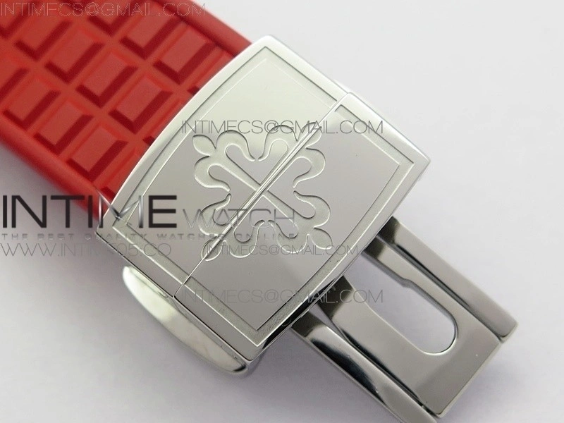 Aquanaut 5067A SS PPF 1:1 Best Edition Red Textured Dial on Red Rubber Strap AE23