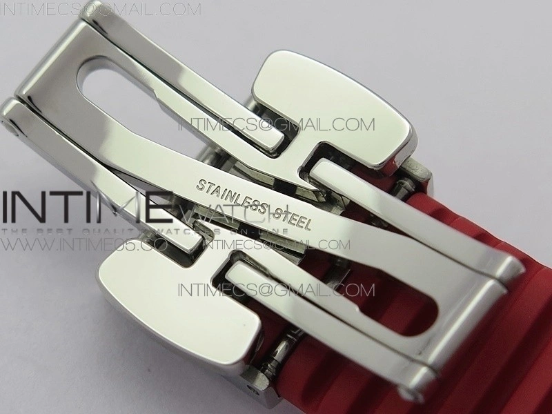 Aquanaut 5067A SS PPF 1:1 Best Edition Red Textured Dial on Red Rubber Strap AE23