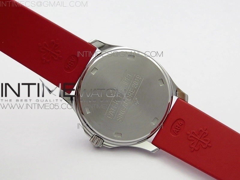 Aquanaut 5067A SS PPF 1:1 Best Edition Red Textured Dial on Red Rubber Strap AE23
