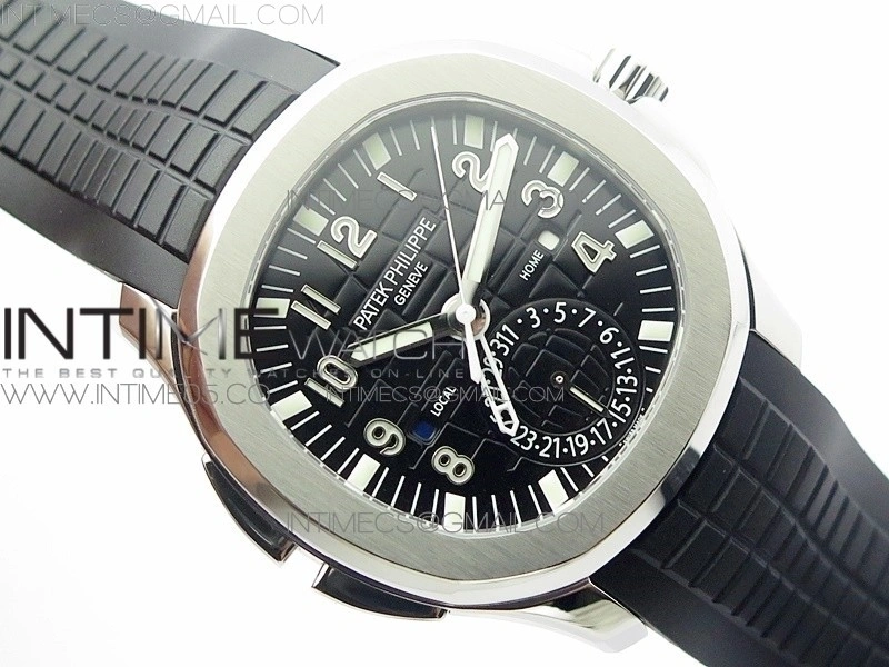 Aquanaut 5164A SS GRF Best Edition Black Dial on Black Rubber Strap A324 V2