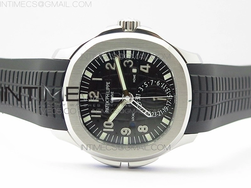 Aquanaut 5164A SS GRF Best Edition Black Dial on Black Rubber Strap A324 V2