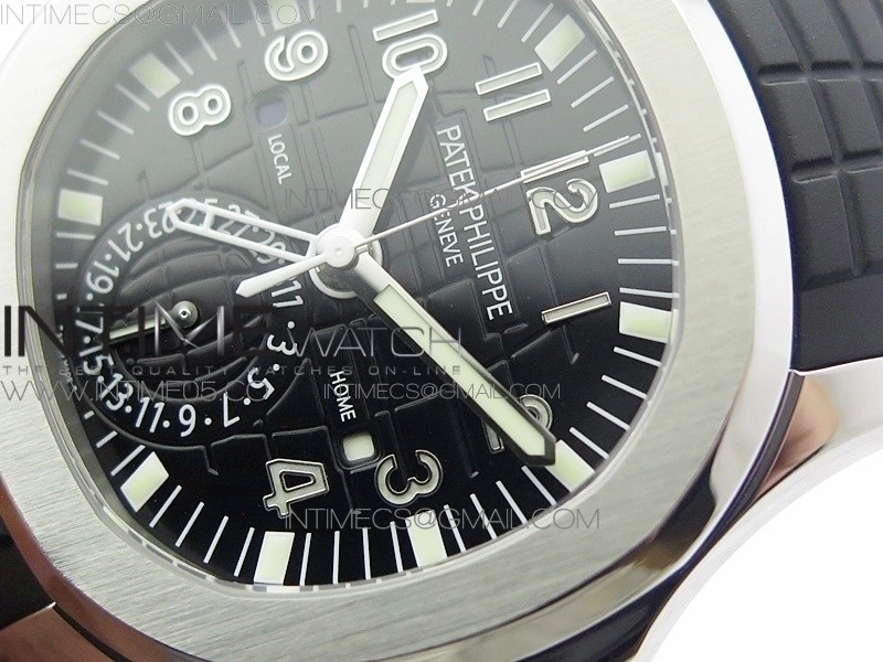 Aquanaut 5164A SS GRF Best Edition Black Dial on Black Rubber Strap A324 V2