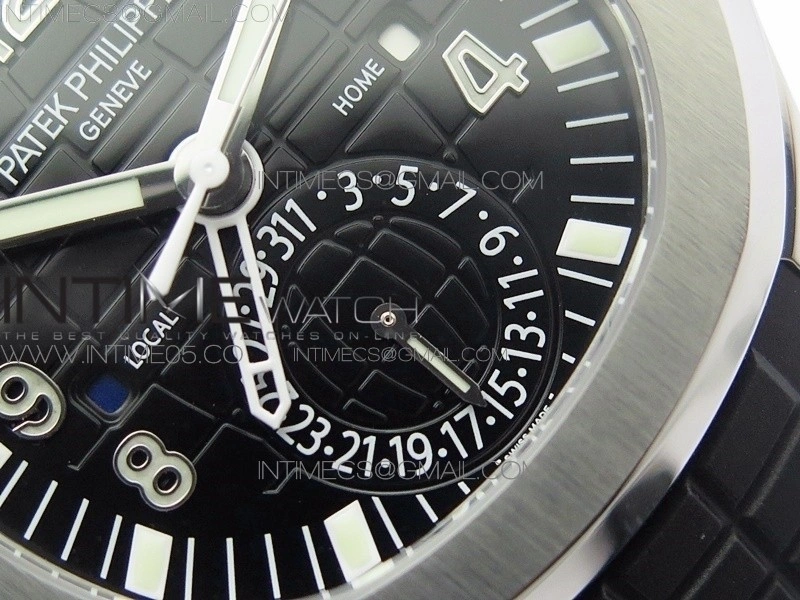 Aquanaut 5164A SS GRF Best Edition Black Dial on Black Rubber Strap A324 V2