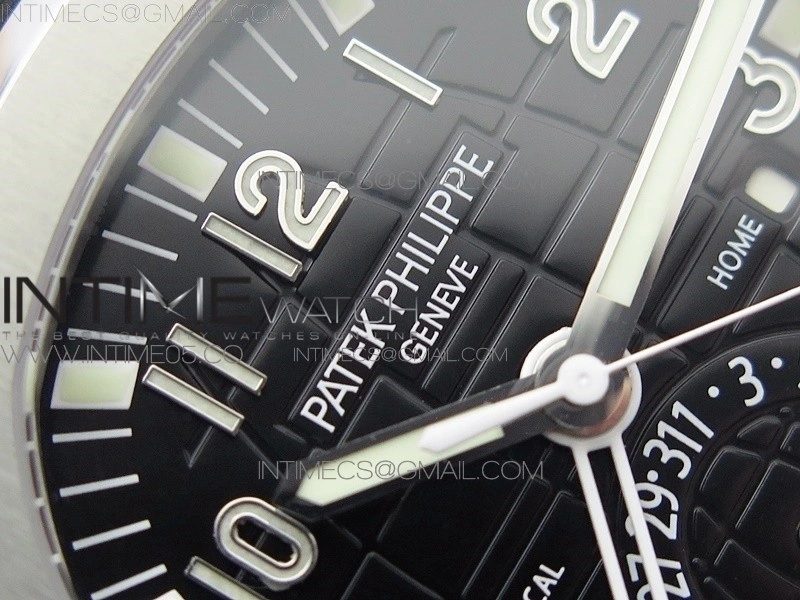 Aquanaut 5164A SS GRF Best Edition Black Dial on Black Rubber Strap A324 V2