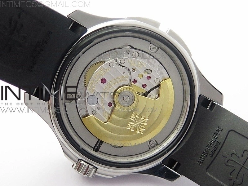 Aquanaut 5164A SS GRF Best Edition Black Dial on Black Rubber Strap A324 V2