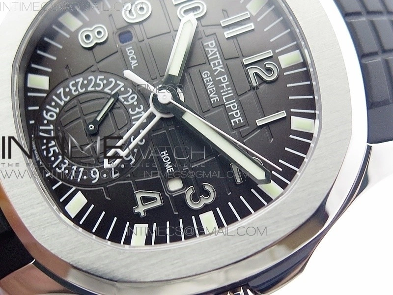 Aquanaut 5164A SS GRF Best Edition Brown Dial on Black Rubber Strap A324 V2