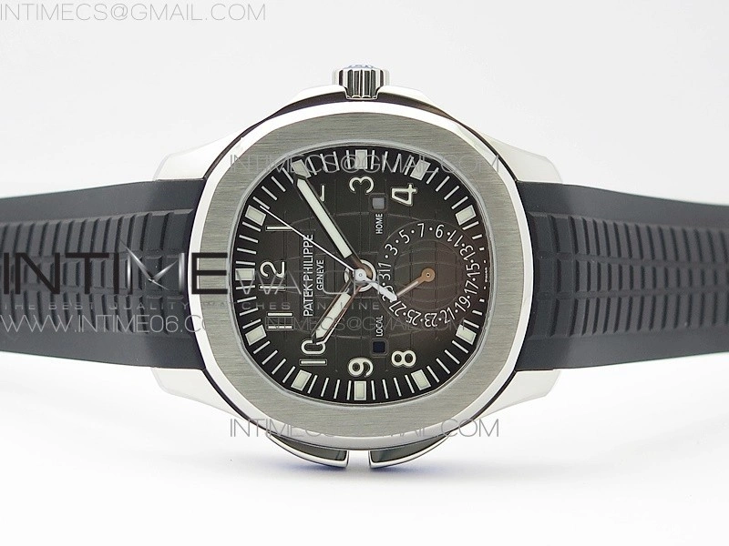 Aquanaut 5164A SS ZF 1:1 Best Edition Black Dial on Black Rubber Strap A324