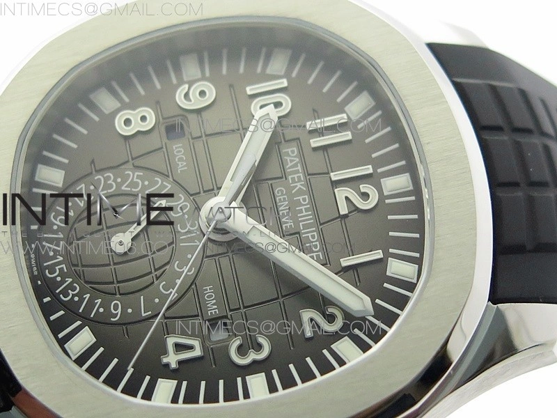 Aquanaut 5164A SS ZF 1:1 Best Edition Black Dial on Black Rubber Strap A324