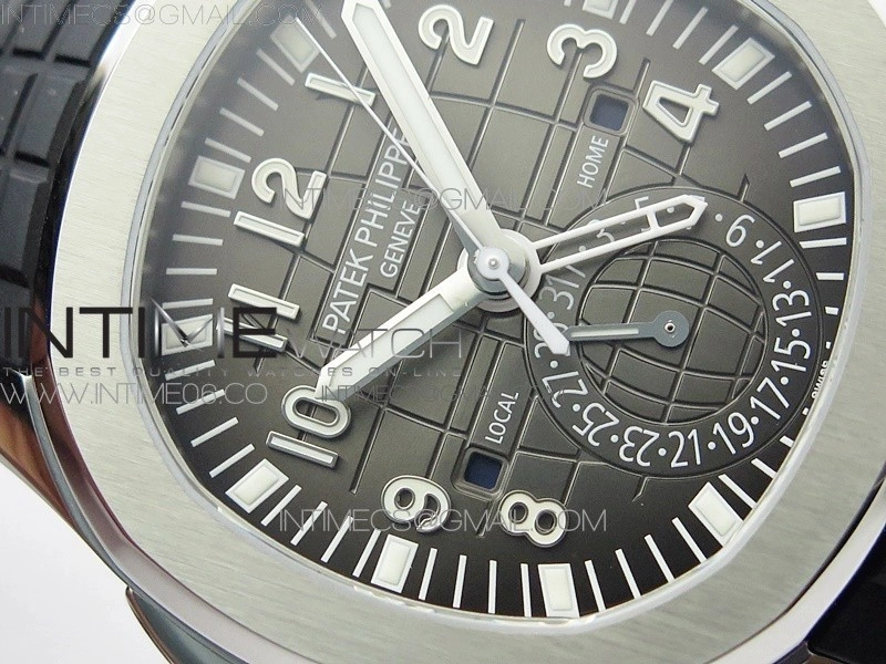Aquanaut 5164A SS ZF 1:1 Best Edition Black Dial on Black Rubber Strap A324