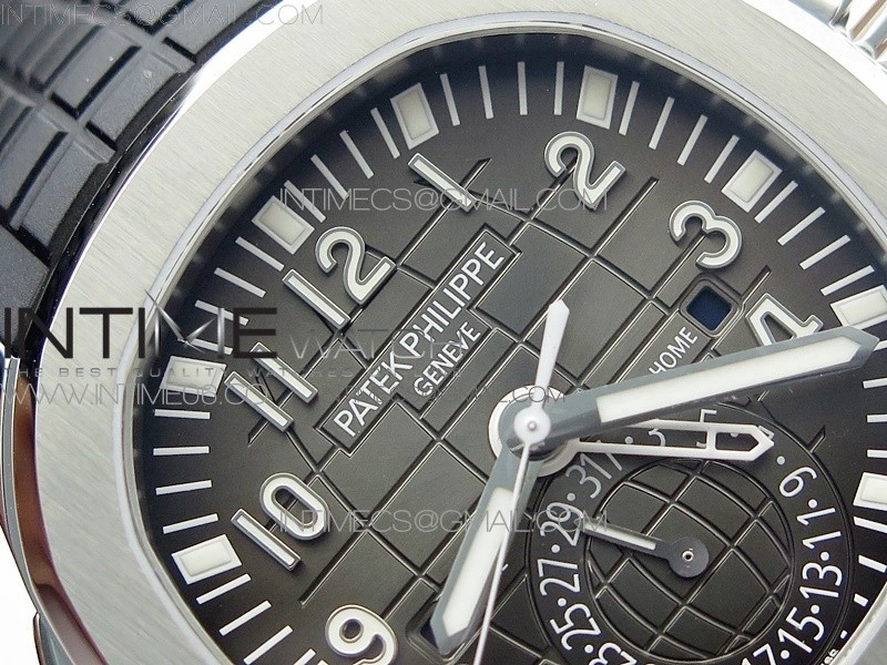 Aquanaut 5164A SS ZF 1:1 Best Edition Black Dial on Black Rubber Strap A324