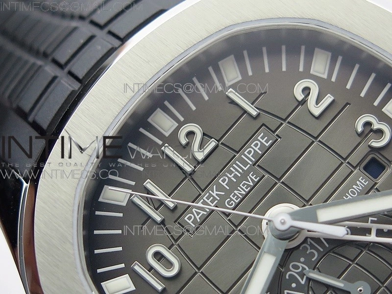 Aquanaut 5164A SS ZF 1:1 Best Edition Black Dial on Black Rubber Strap A324