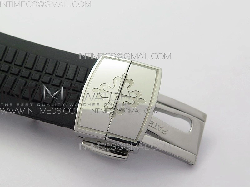 Aquanaut 5164A SS ZF 1:1 Best Edition Black Dial on Black Rubber Strap A324