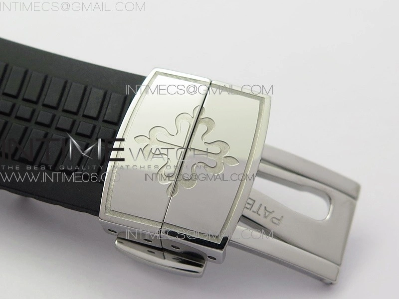 Aquanaut 5164A SS ZF 1:1 Best Edition Black Dial on Black Rubber Strap A324