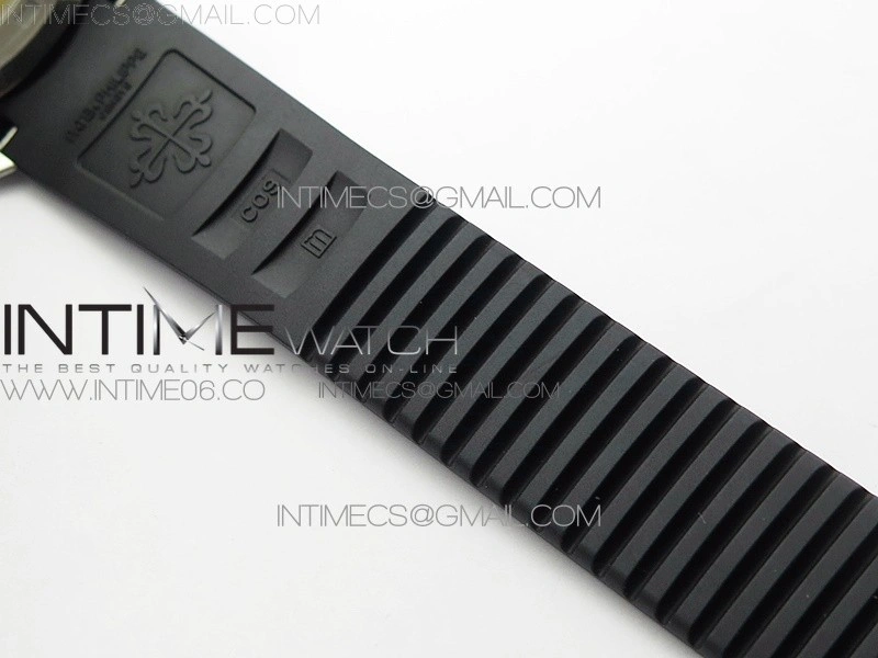Aquanaut 5164A SS ZF 1:1 Best Edition Black Dial on Black Rubber Strap A324