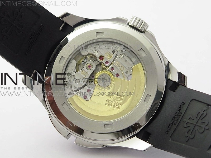 Aquanaut 5164A SS ZF 1:1 Best Edition Black Dial on Black Rubber Strap A324