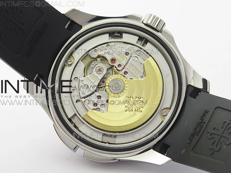 Aquanaut 5164A SS ZF 1:1 Best Edition Black Dial on Black Rubber Strap A324