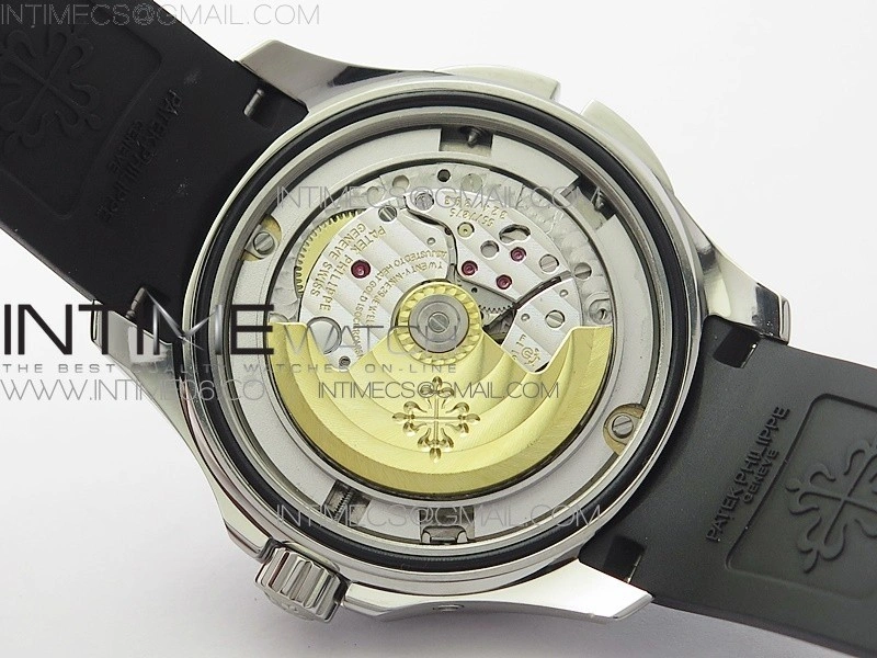 Aquanaut 5164A SS ZF 1:1 Best Edition Black Dial on Black Rubber Strap A324