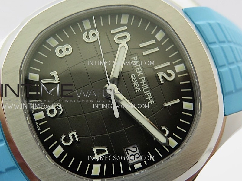 Aquanaut 5167 SS DDF 1:1 Best Edition Black Dial On Blue Strap Super Clone DD330