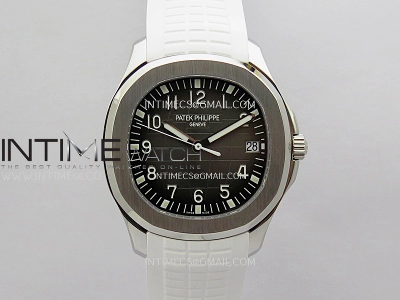 Aquanaut 5167 SS DDF 1:1 Best Edition Black Dial On White Strap Super Clone DD330