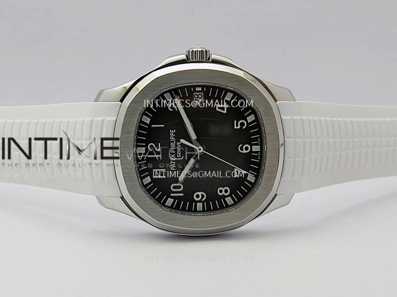 Aquanaut 5167 SS DDF 1:1 Best Edition Black Dial On White Strap Super Clone DD330