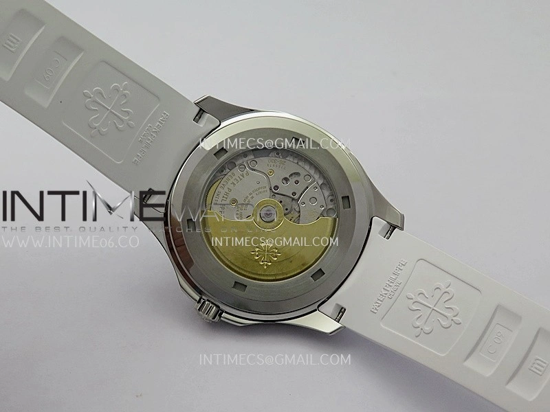 Aquanaut 5167 SS DDF 1:1 Best Edition Black Dial On White Strap Super Clone DD330