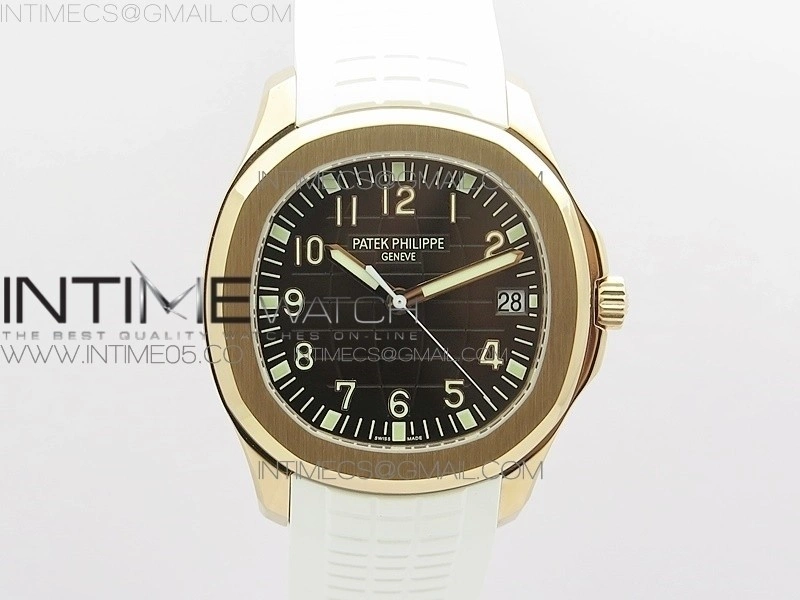 Aquanaut 5167R RG ZF 1:1 Best Edition Brown Dial on White Rubber Strap 324CS