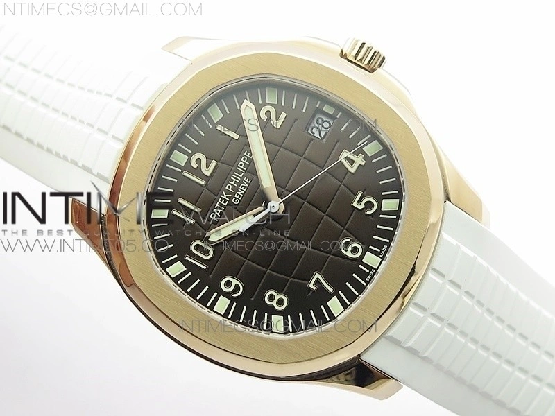 Aquanaut 5167R RG ZF 1:1 Best Edition Brown Dial on White Rubber Strap 324CS