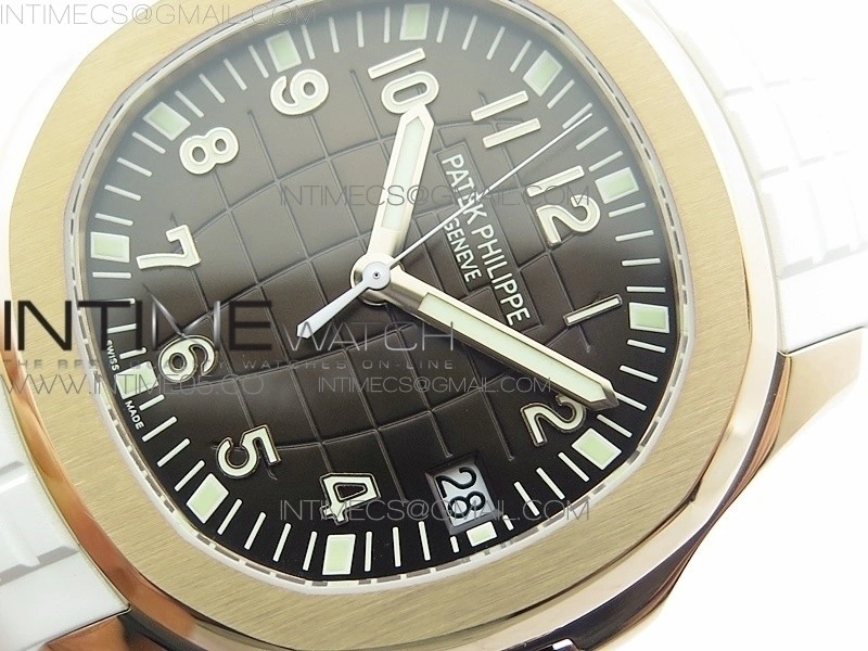 Aquanaut 5167R RG ZF 1:1 Best Edition Brown Dial on White Rubber Strap 324CS