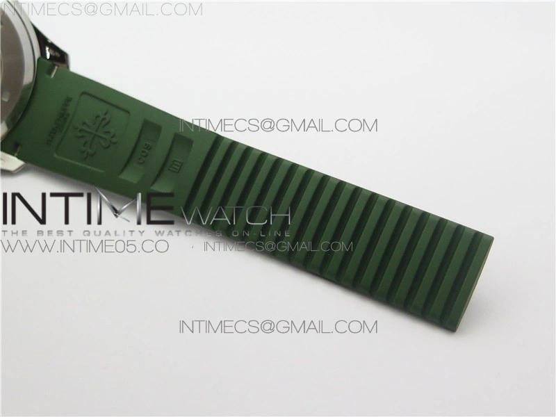 Aquanaut 5168G 42mm SS ZF 1:1 Best Edition Green Dial on Green Rubber Strap 324CS