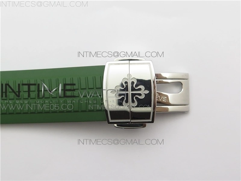 Aquanaut 5168G 42mm SS ZF 1:1 Best Edition Green Dial on Green Rubber Strap 324CS