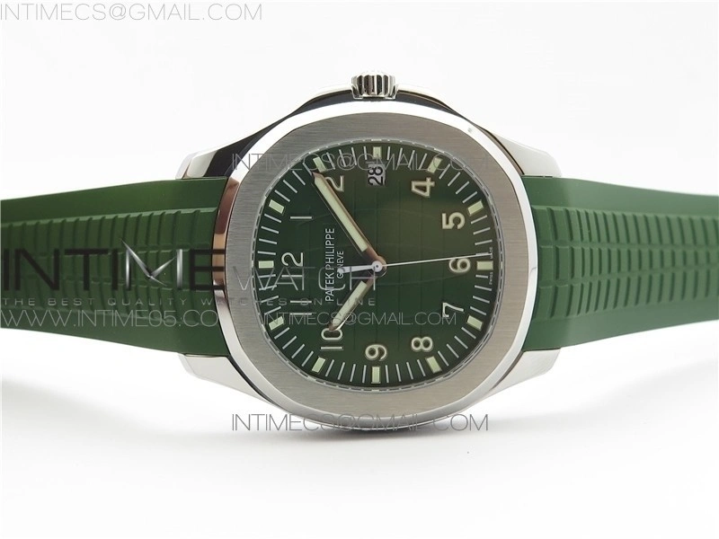 Aquanaut 5168G 42mm SS ZF 1:1 Best Edition Green Dial on Green Rubber Strap 324CS