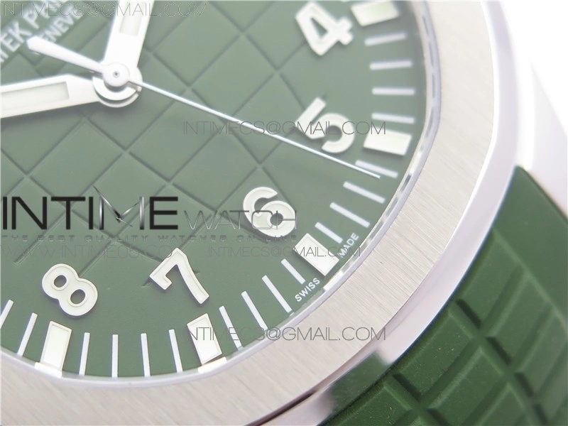 Aquanaut 5168G 42mm SS ZF 1:1 Best Edition Green Dial on Green Rubber Strap 324CS