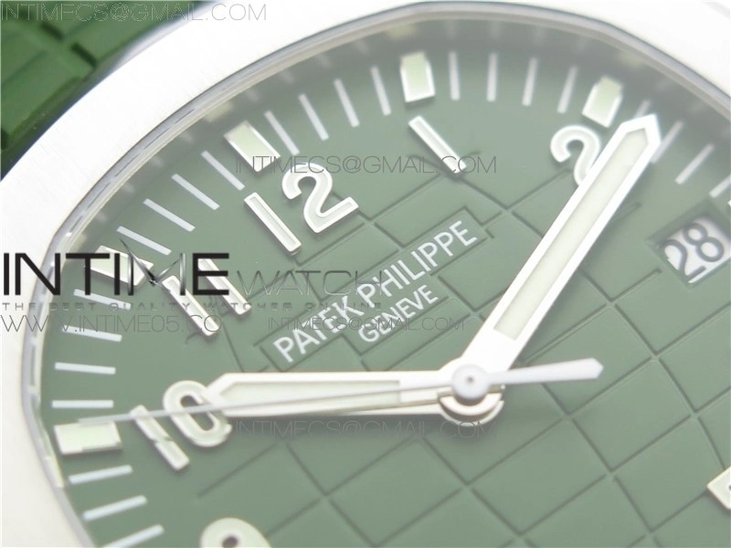 Aquanaut 5168G 42mm SS ZF 1:1 Best Edition Green Dial on Green Rubber Strap 324CS