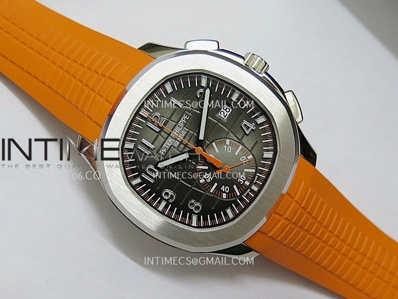 Aquanaut 5968 SS P1F Best Edition Gray Dial On Orange Rubber Strap A520