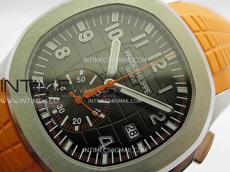 Aquanaut 5968 SS P1F Best Edition Gray Dial On Orange Rubber Strap A520