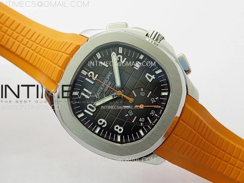 Aquanaut 5968 SS YLF Best Edition Gray Dial on Orange Rubber Strap A520