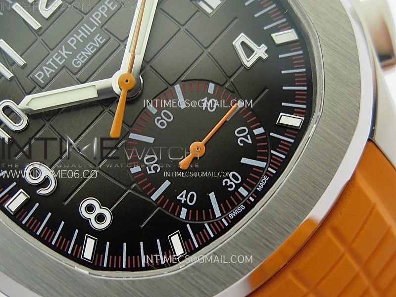 Aquanaut 5968 SS YLF Best Edition Gray Dial on Orange Rubber Strap A520