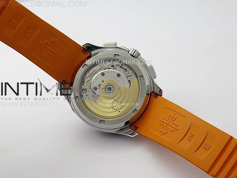 Aquanaut 5968 SS YLF Best Edition Gray Dial on Orange Rubber Strap A520