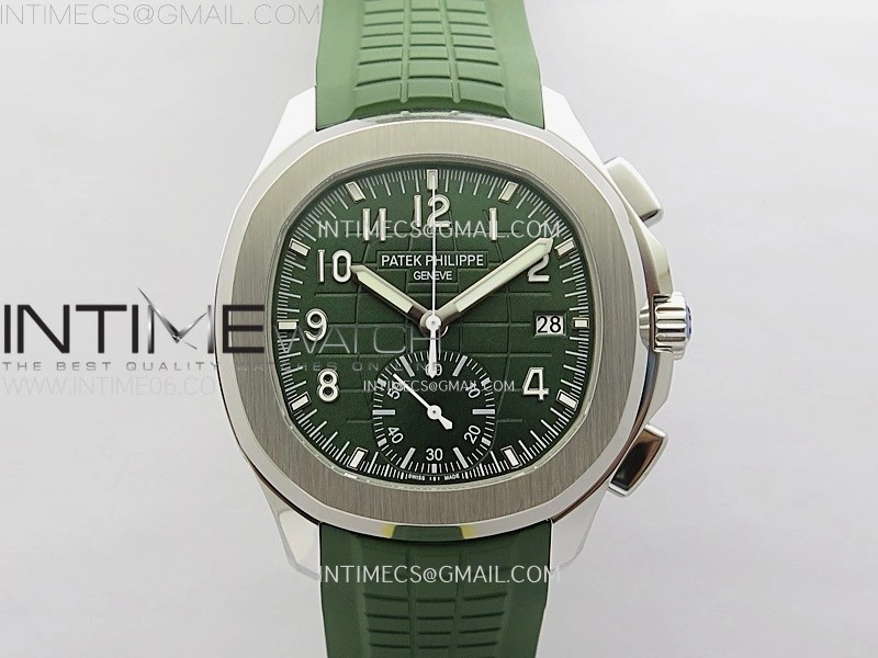 Aquanaut 5968 SS YLF Best Edition Green Dial on Green Rubber Strap A520