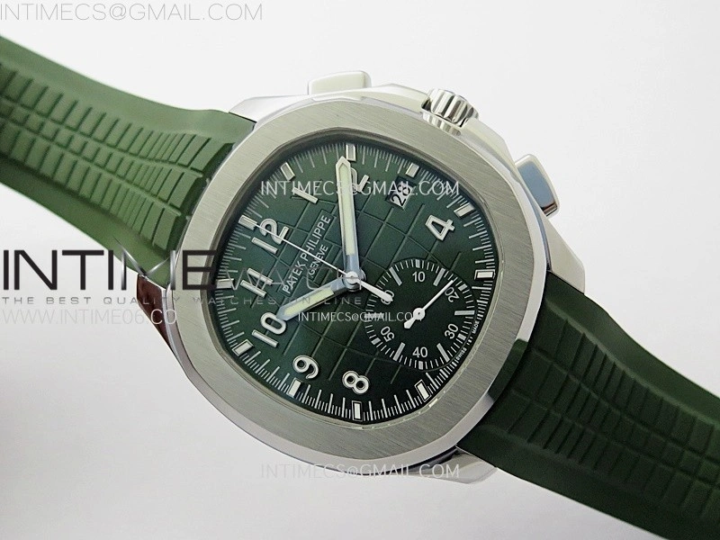 Aquanaut 5968 SS YLF Best Edition Green Dial on Green Rubber Strap A520