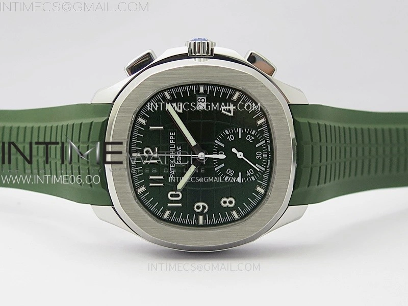 Aquanaut 5968 SS YLF Best Edition Green Dial on Green Rubber Strap A520