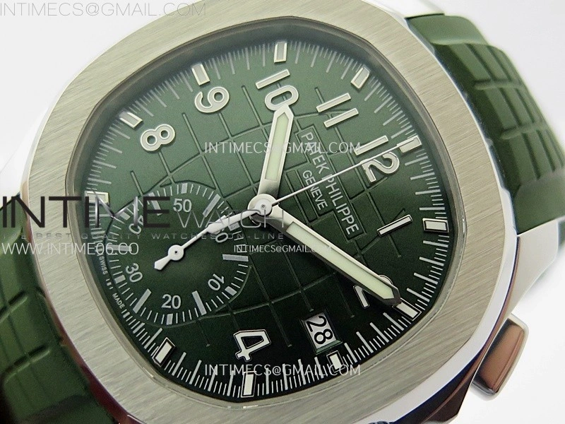 Aquanaut 5968 SS YLF Best Edition Green Dial on Green Rubber Strap A520