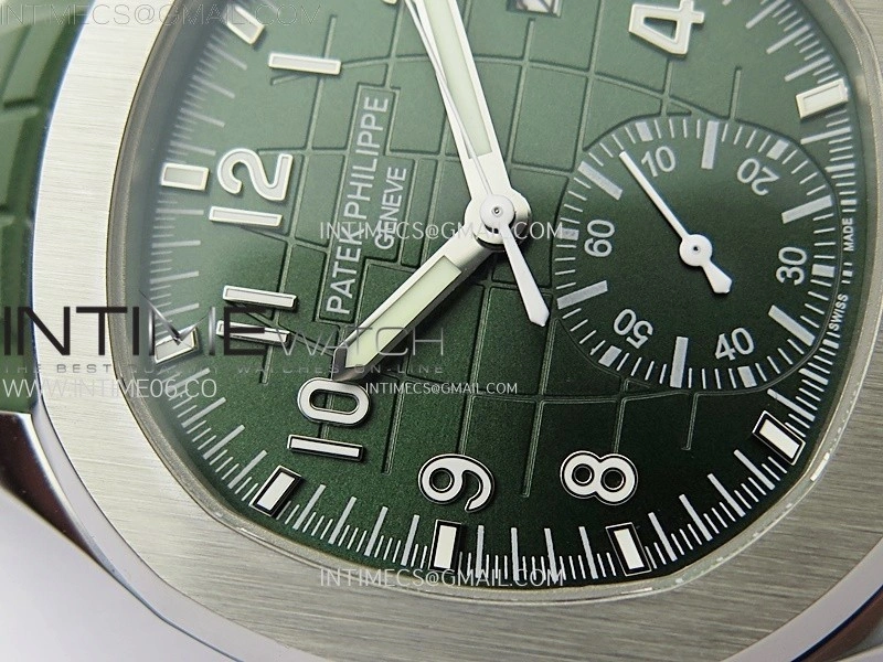 Aquanaut 5968 SS YLF Best Edition Green Dial on Green Rubber Strap A520