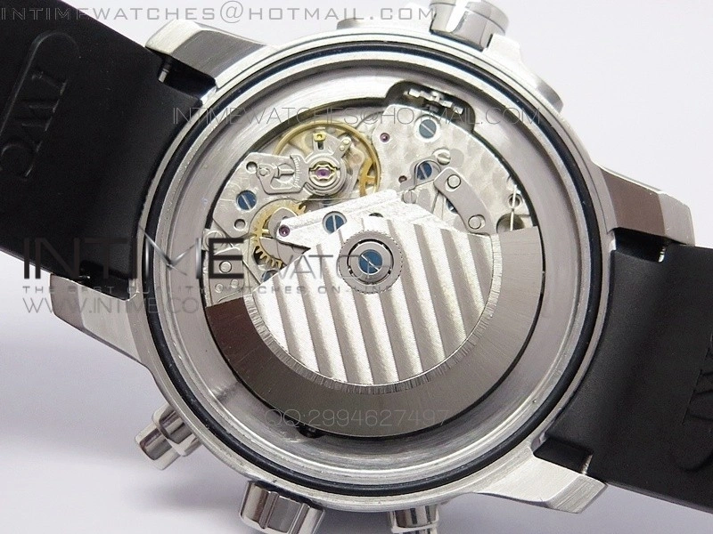 Aquatimer Costeau Diver Chrono SS White Dial on Black Rubber Strap A7750