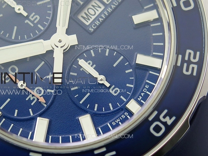 Aquatimer IW376711 SS V6SF 1:1 Best Edition Blue Dial on Blue Rubber Strap A7750