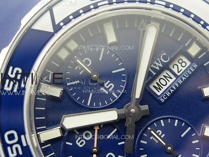 Aquatimer IW376711 SS V6SF 1:1 Best Edition Blue Dial on Blue Rubber Strap A7750