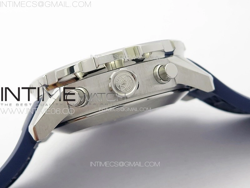 Aquatimer IW376711 SS V6SF 1:1 Best Edition Blue Dial on Blue Rubber Strap A7750