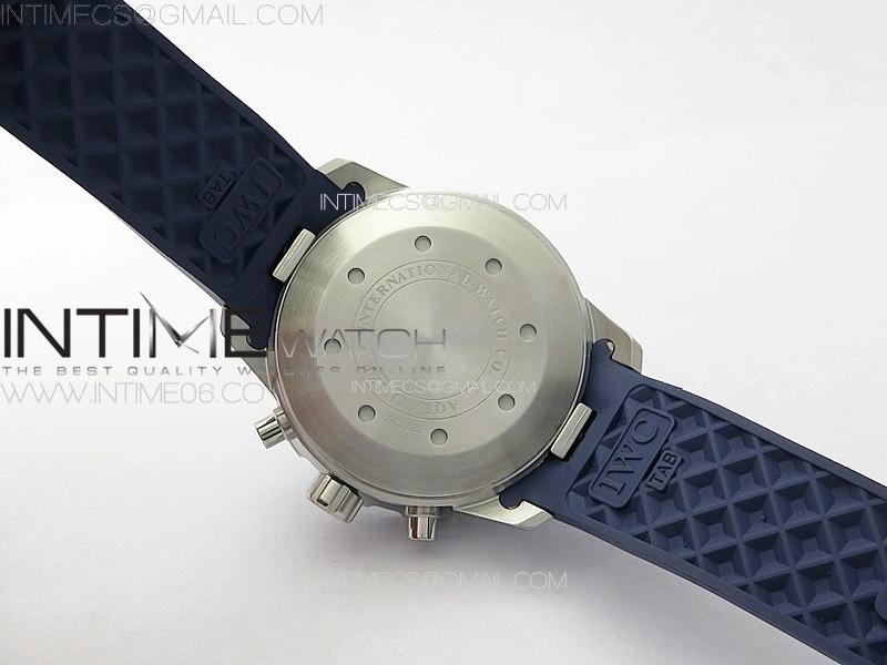 Aquatimer IW376711 SS V6SF 1:1 Best Edition Blue Dial on Blue Rubber Strap A7750